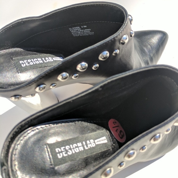 Design Lab Mule Silver Mirror Block Heel Studs - Picture 3 of 8